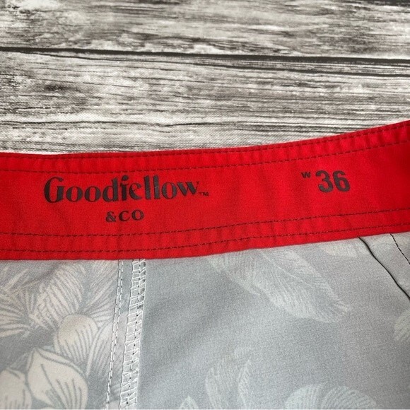 Goodfellow & Co. Men's Pull-On Swim Trunks Board Shorts 36 Turquoise Grey Gray - Picture 7 of 11